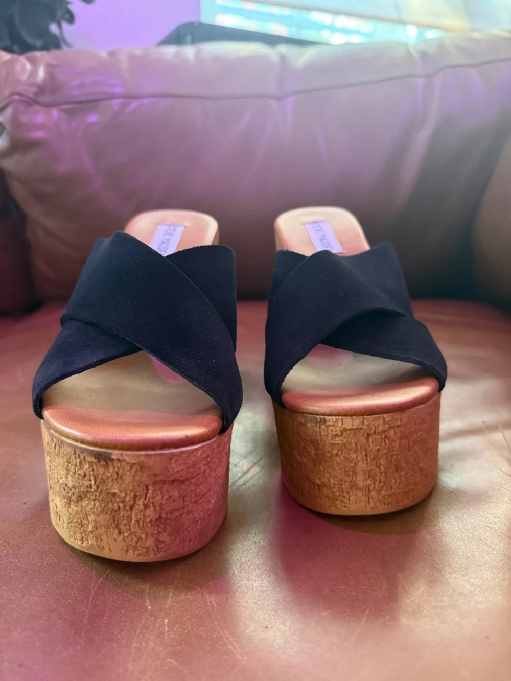 Steve Madden Saffron Suede Platform Sandals Size 10